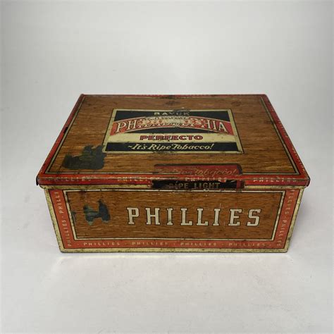 bayuk philadelphia perfecto metal cigar box|Vintage Bayuk Philadelphia Phillies Perfecto Metal Cigar .